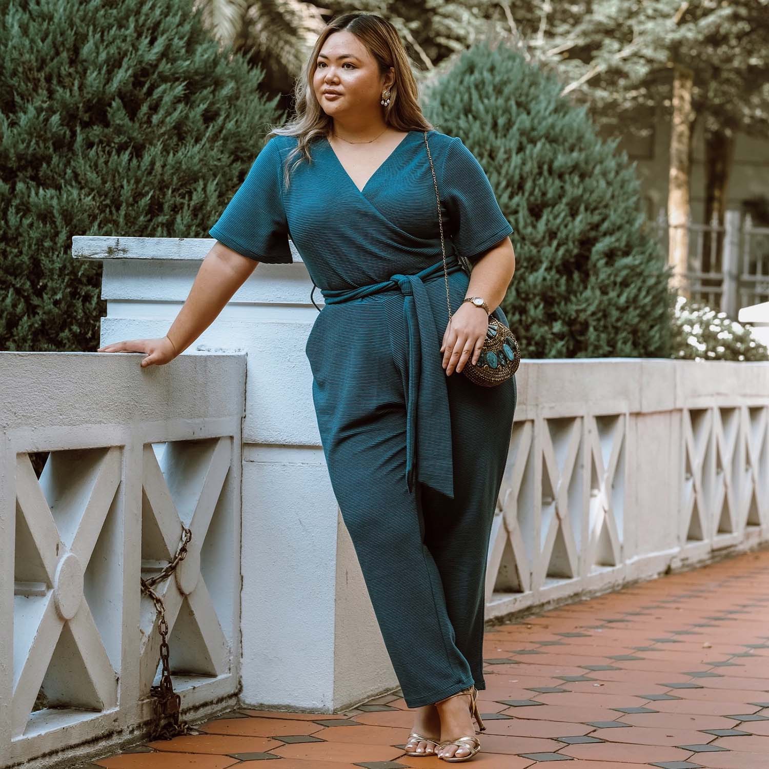 Ottoman Wrap Jumpsuit - Blueberry Muffin