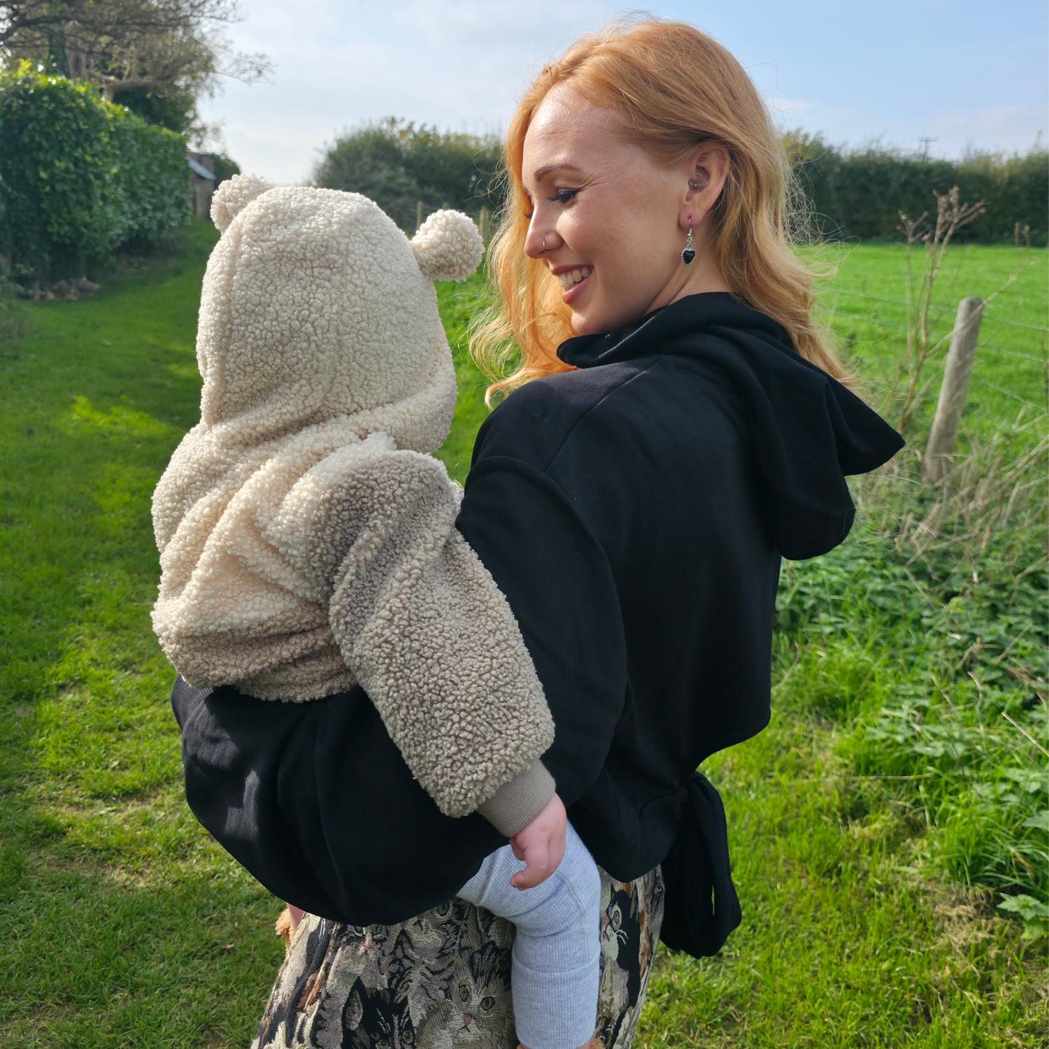 Cropped Bow Back Hoodie - Black - Tights & Clothes In Sizes 1-34