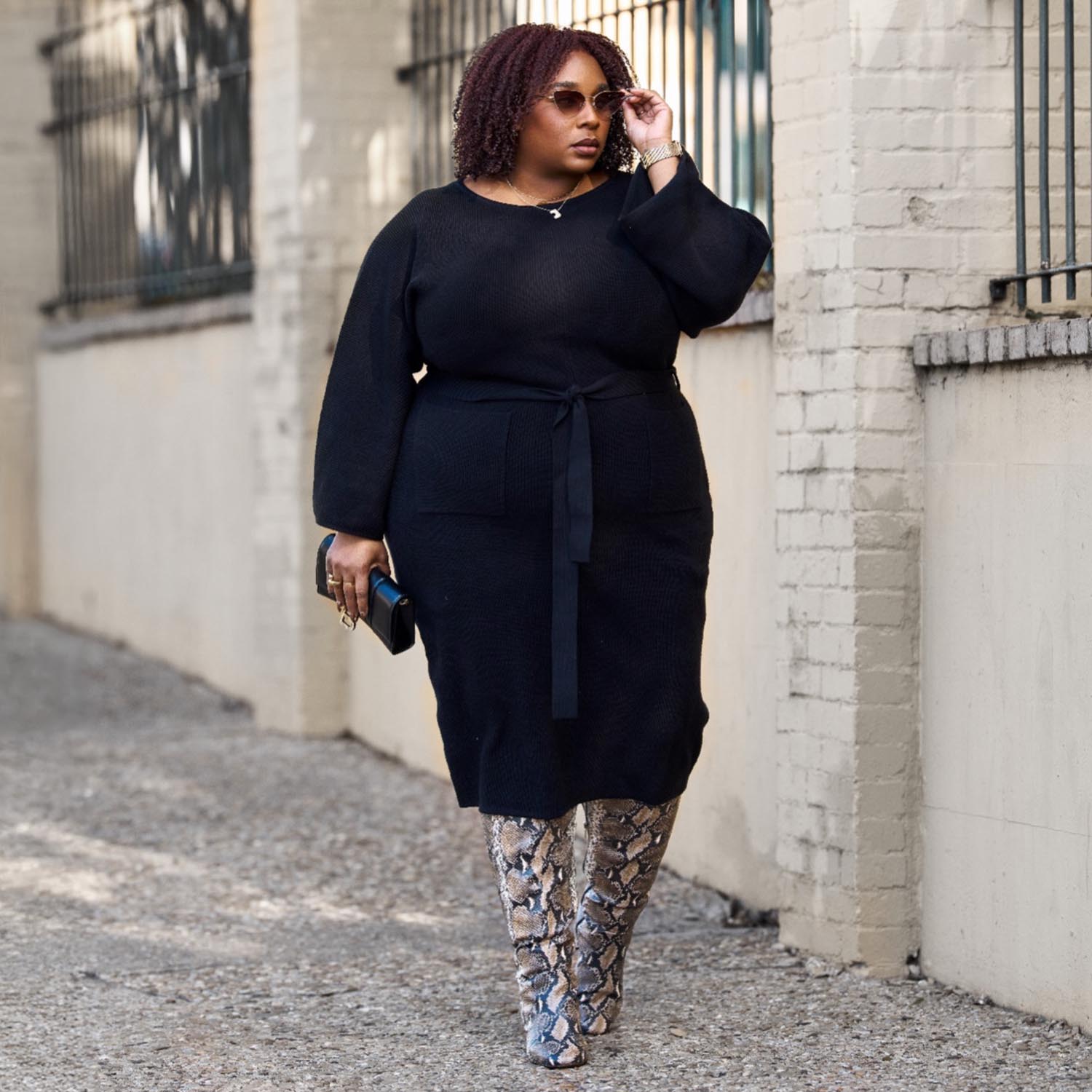 Black Cocoon Knit Midi Dress with Pockets | Snag – Snag Canada