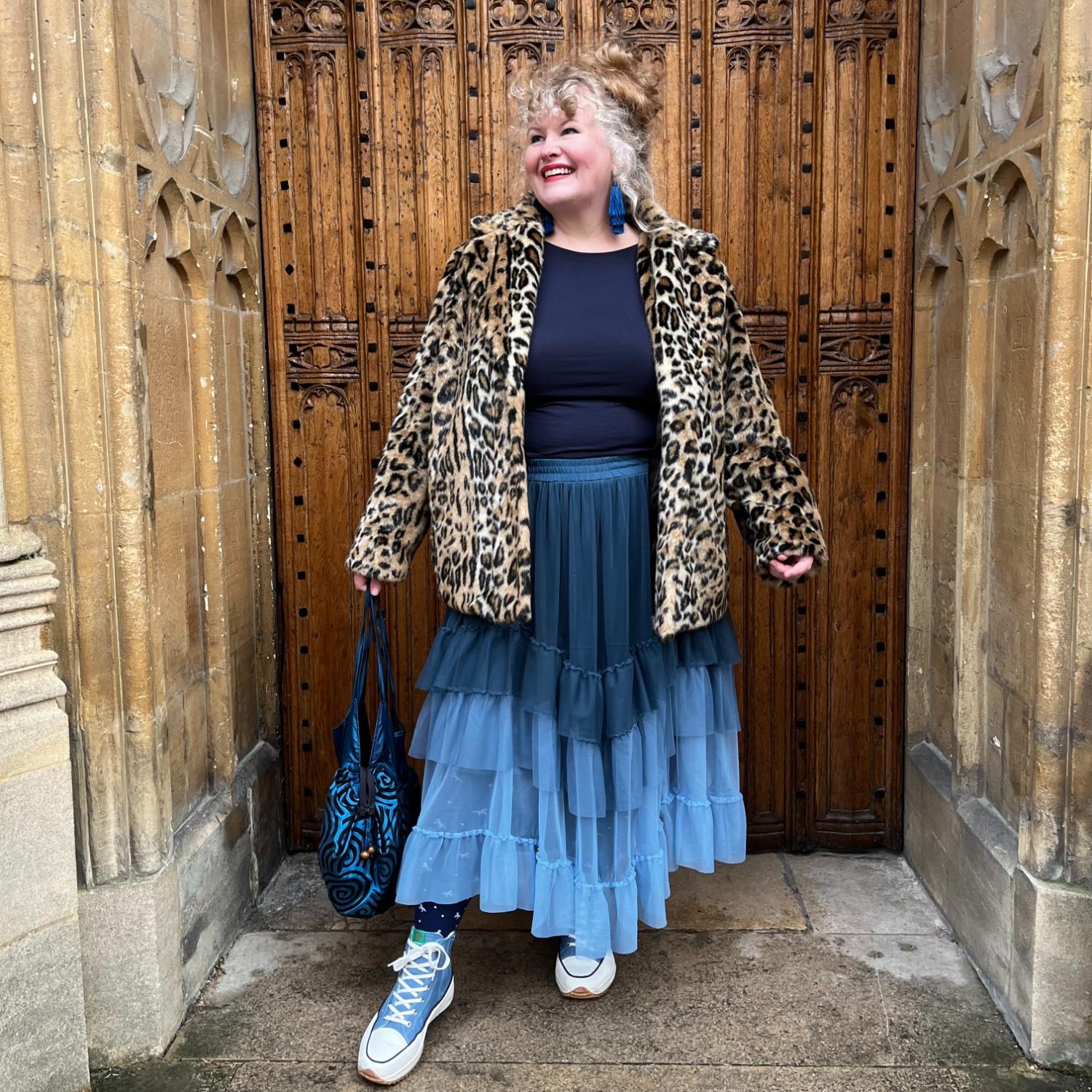 Mesh Maxi Skirt - Blue Ombre