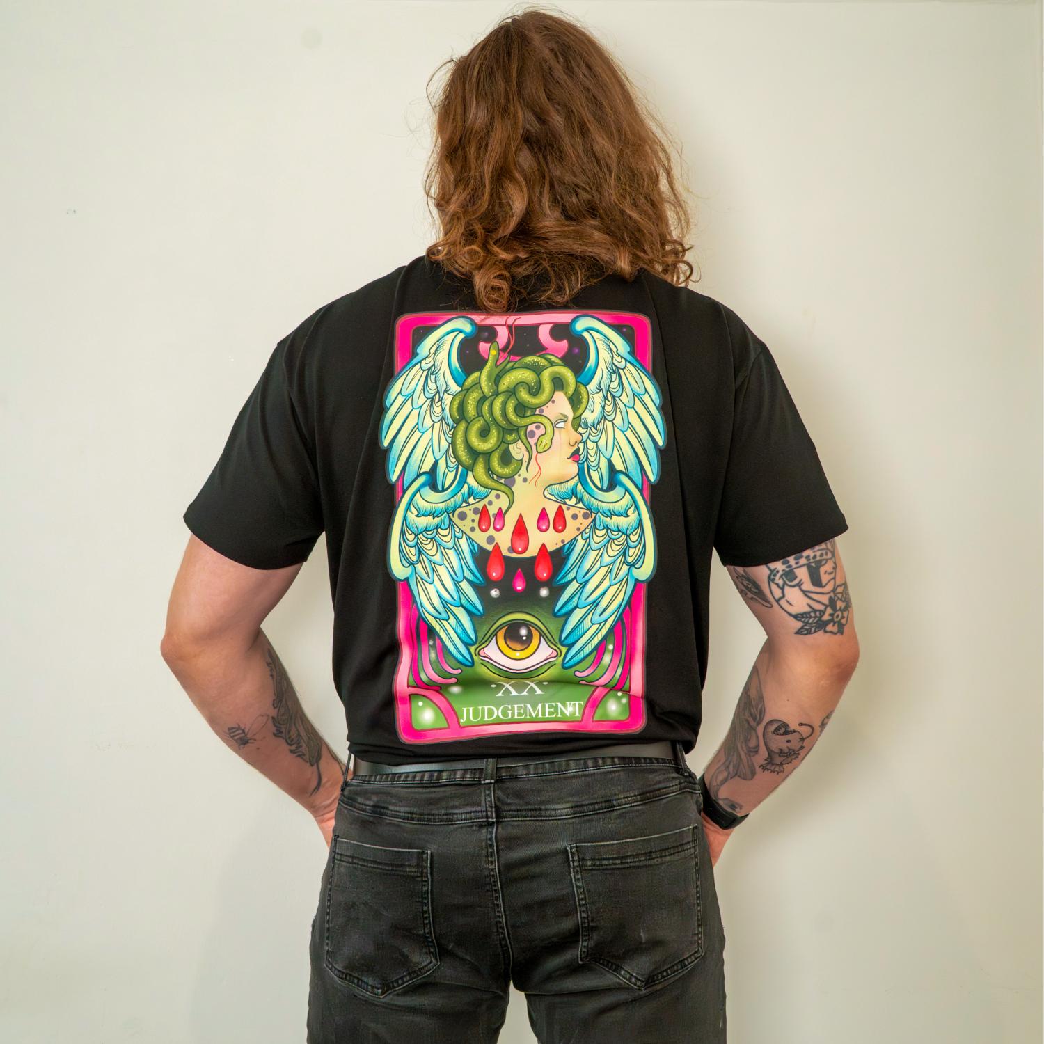 Judgement Unisex T-shirt | Black Back Print T-Shirt – Snag Canada