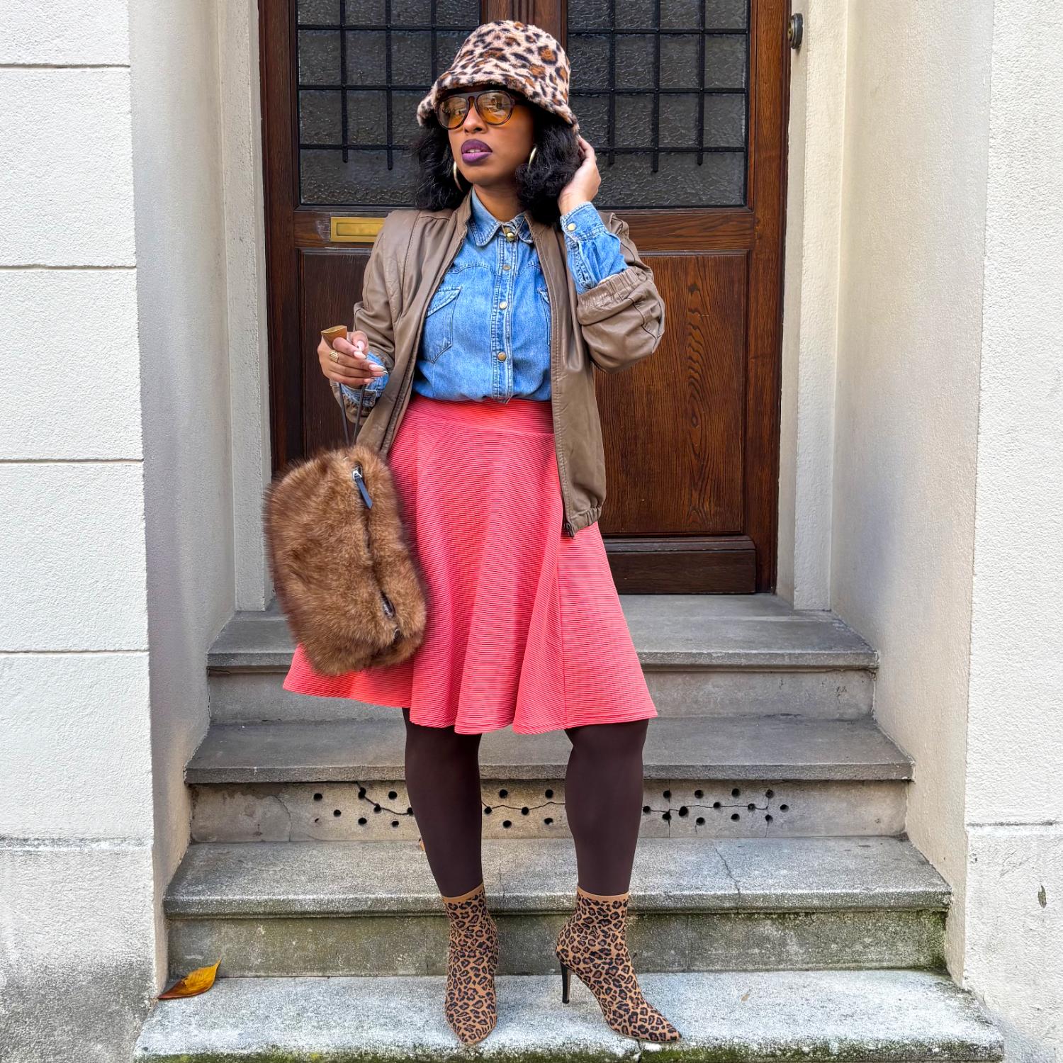 Ottoman Flare Skirt - Spiced Coral - Tights & Clothes In Sizes 1