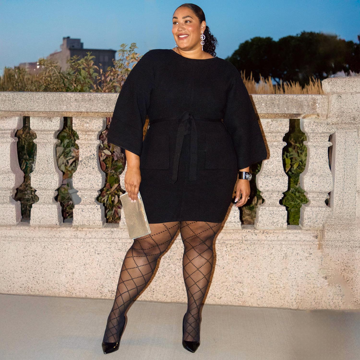 Black Cocoon Knit Mini Dress with Pockets | Snag – Snag Canada