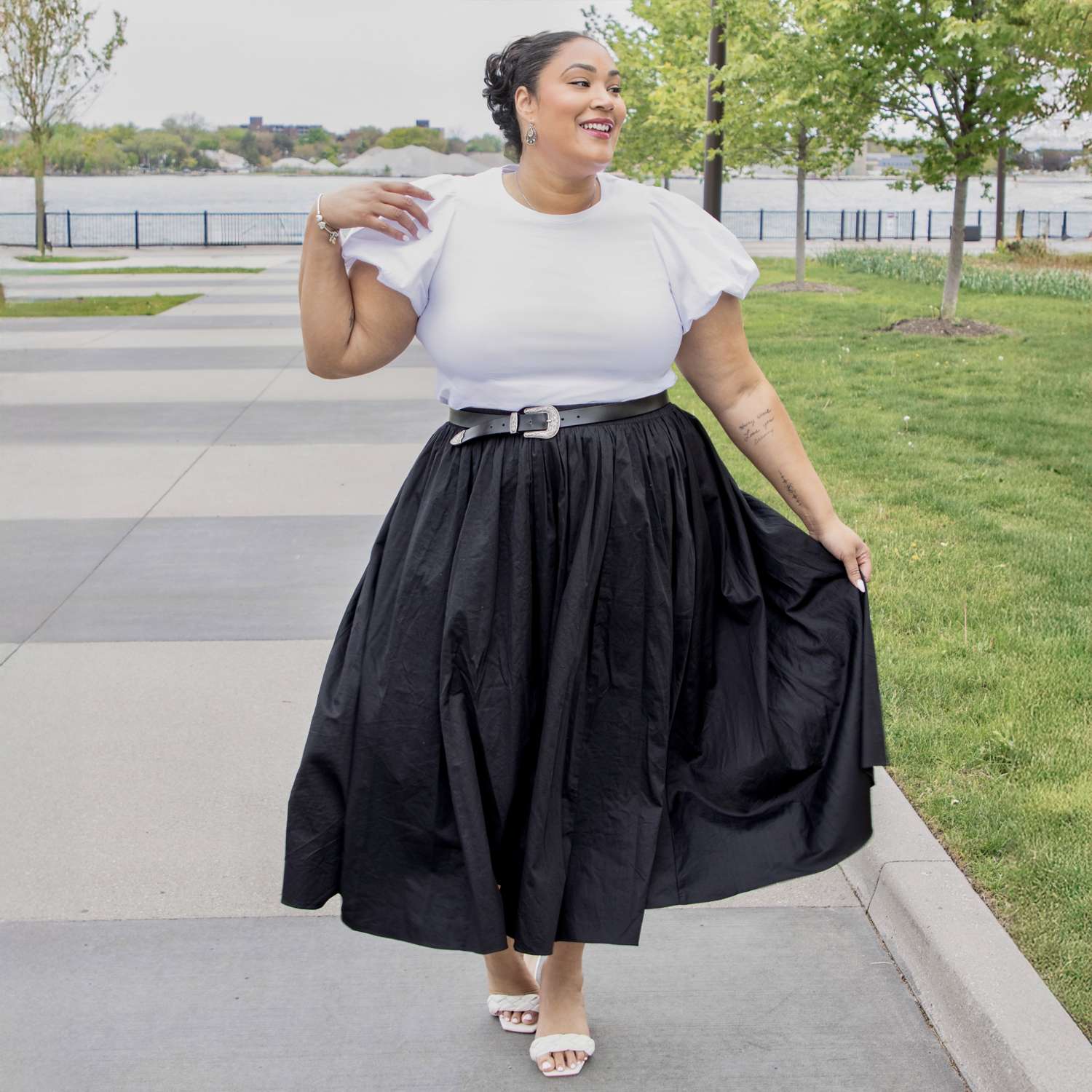 White Puff Sleeve Tee | Stretch Jersey – Snag Canada