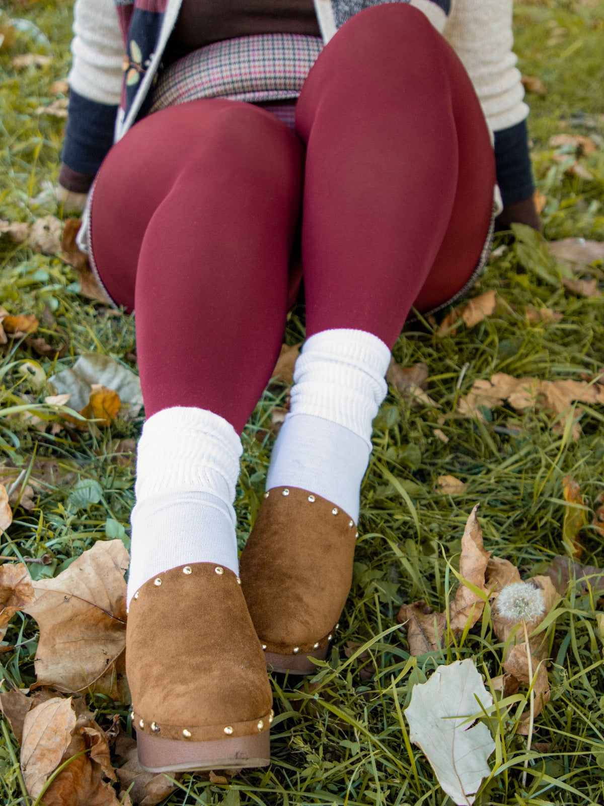 Opaque 80 Den Tights - Burgundy