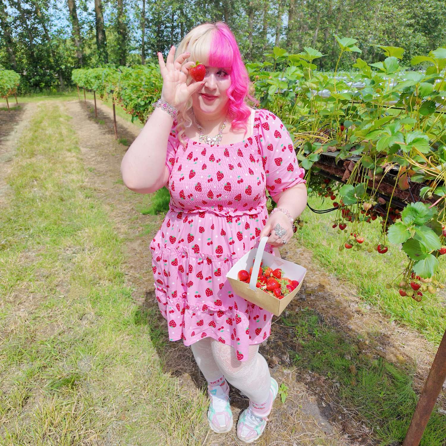 Strawberry Jersey Mini Dress