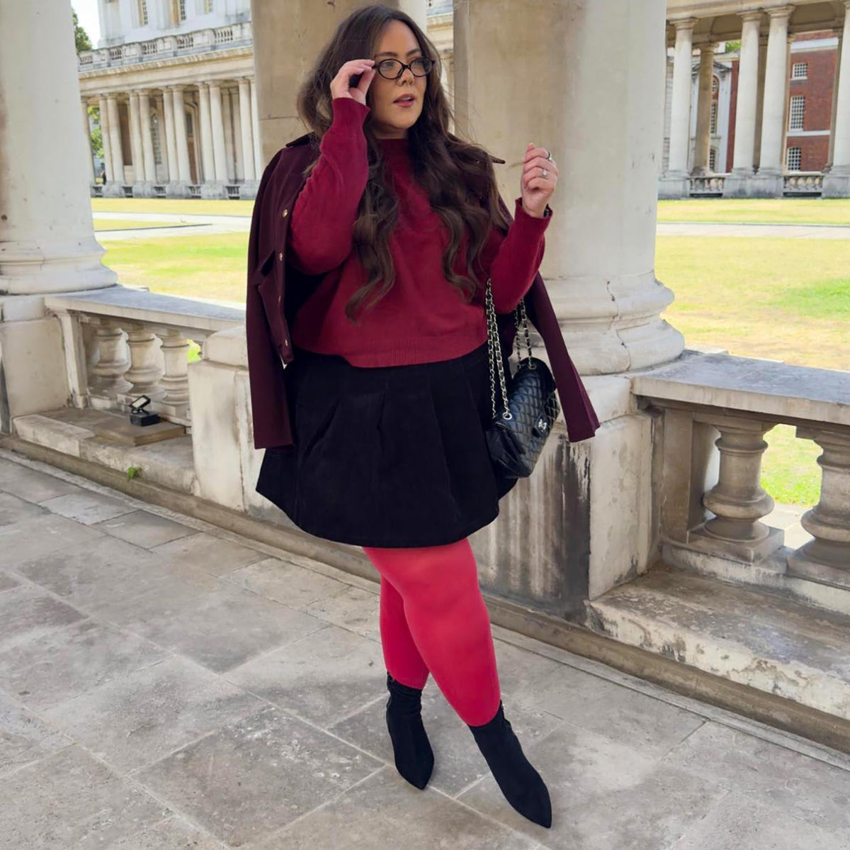 Opaque 80 Den Castor Oil Tights - Blood Red