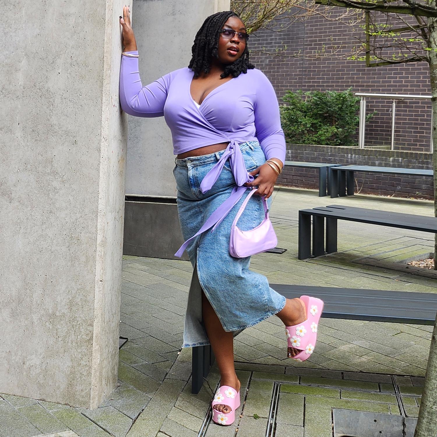 Snag Lavender Stretch Cotton Wrap Top | Inclusive – Snag Canada