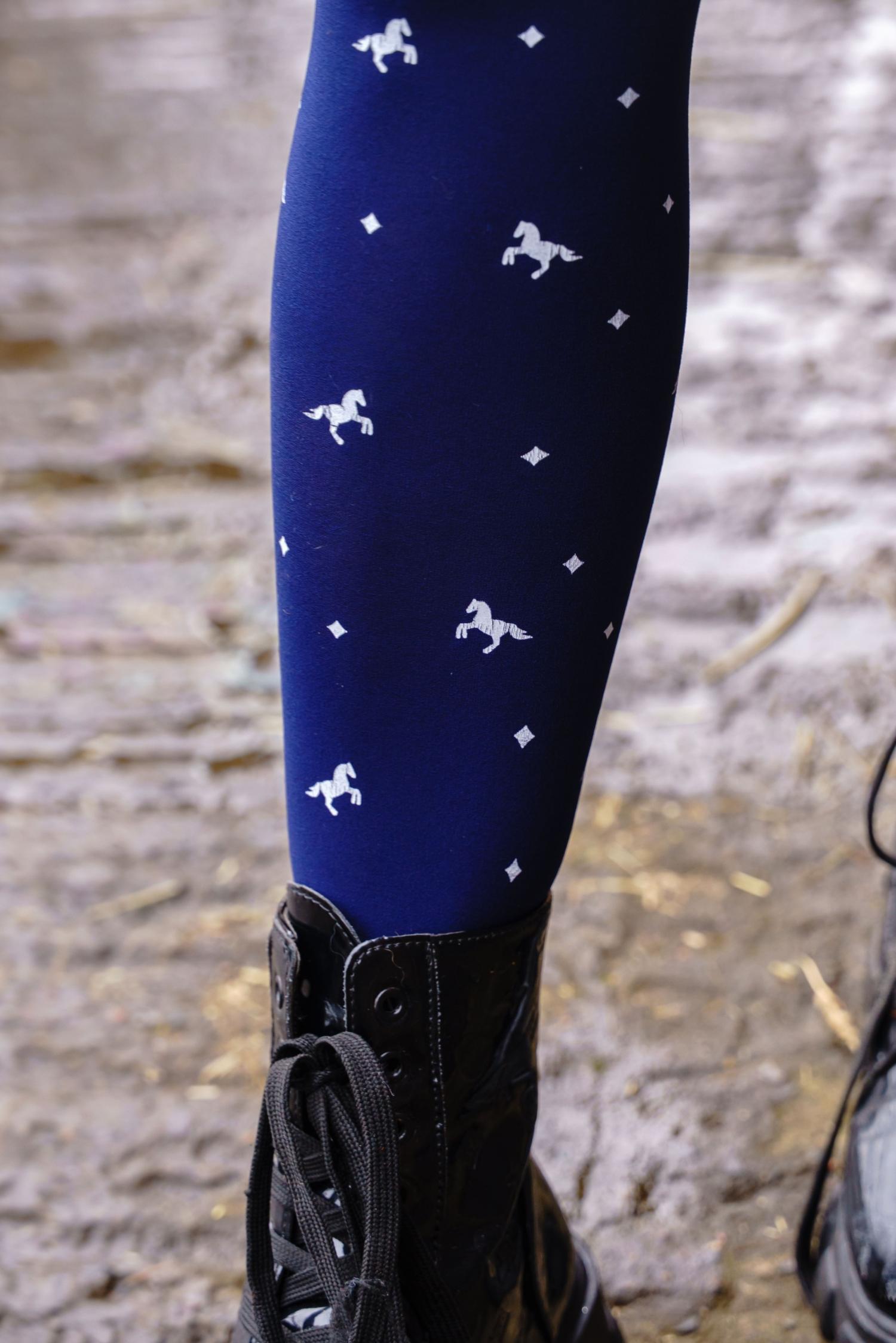 80 Denier Opaque Tights - Dinky Horses