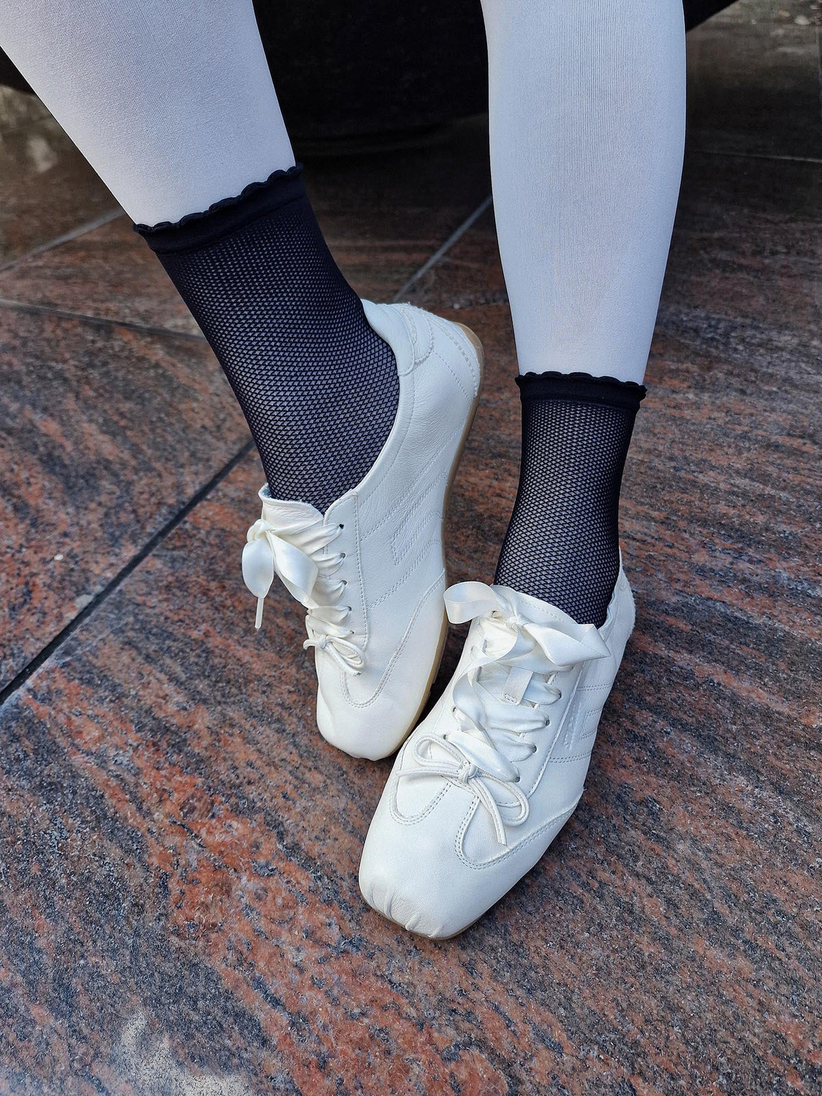 Fishnet Ankle Socks - Black