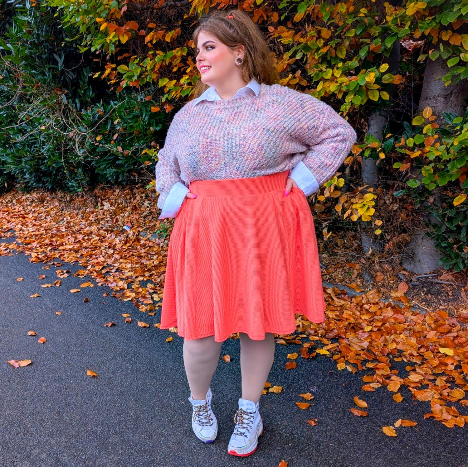 Ottoman Flare Skirt - Spiced Coral
