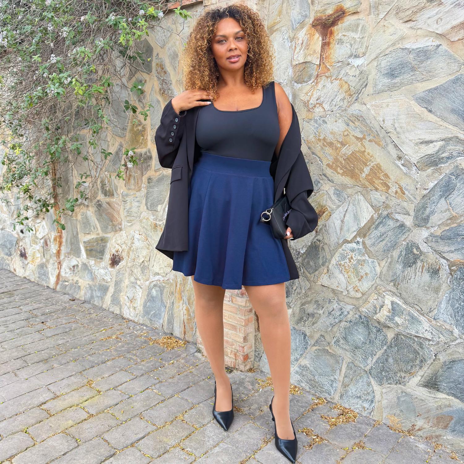 Navy Blue Mini Skirt with Pockets | sizes 0-34 | Snag – Snag Canada