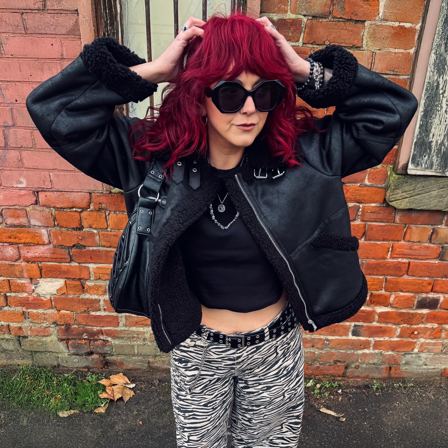 Black Borg Aviator Jacket - Snuggly & Stylish Vegan Suede – Snag