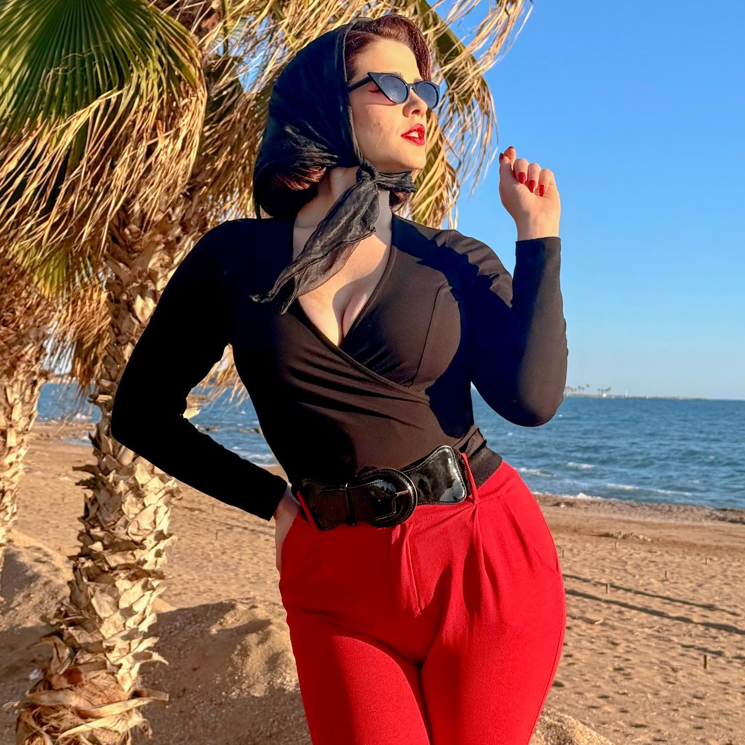 Organic Cotton Wrap Top - Black