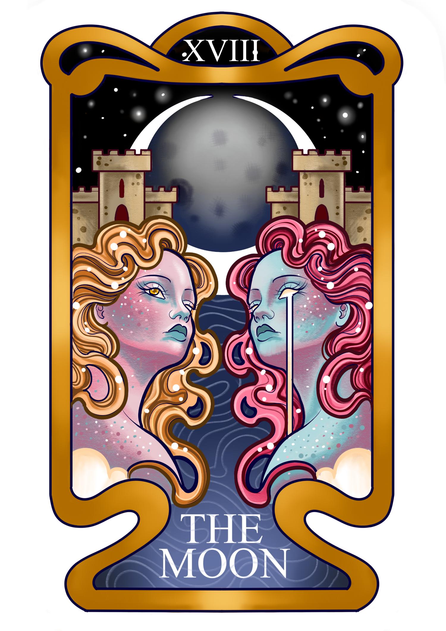 Major Arcana Baby Tee - XVIII The Moon