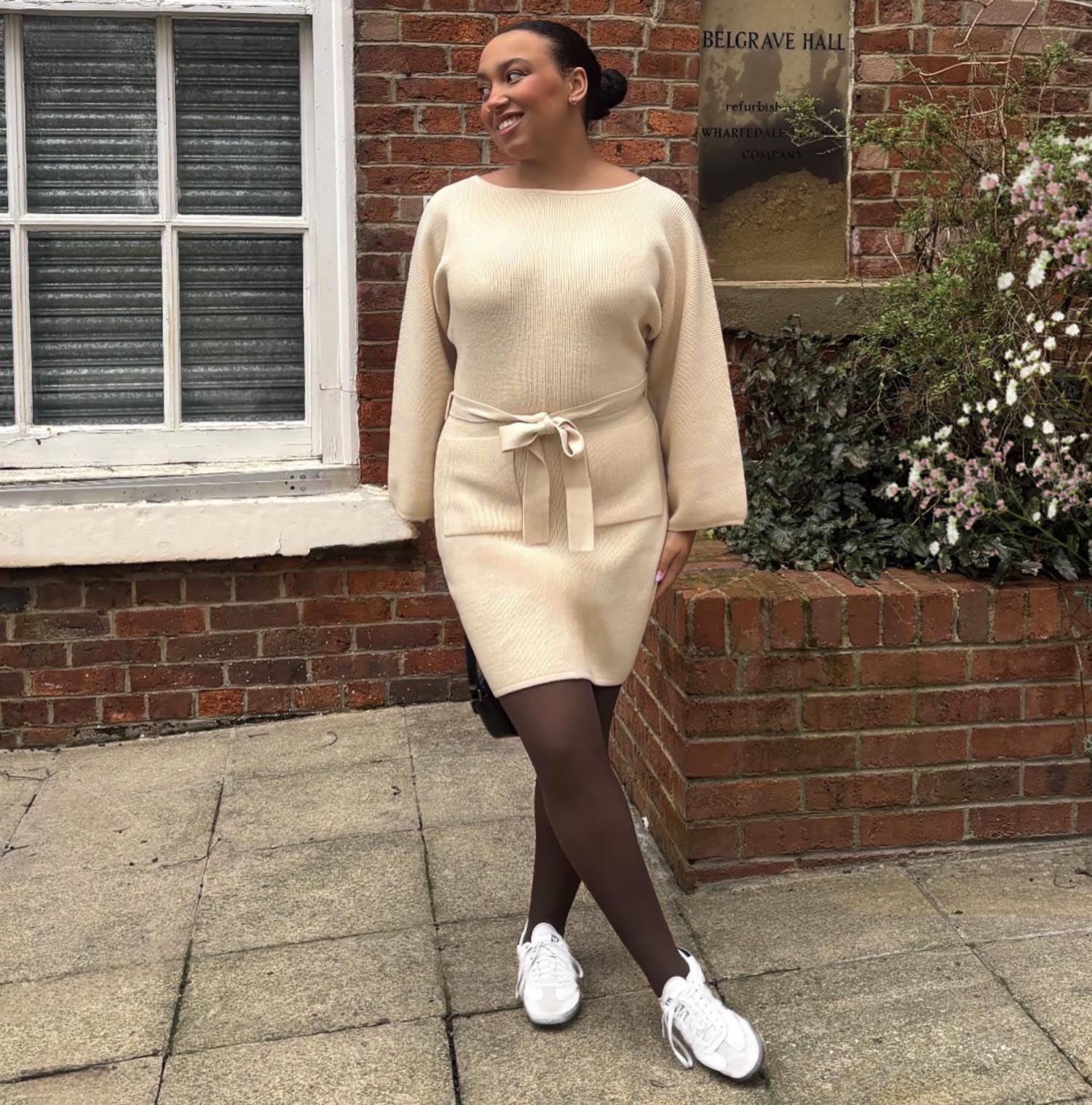 Oatmeal Cocoon Knit Mini Dress with Pockets | Snag – Snag Canada