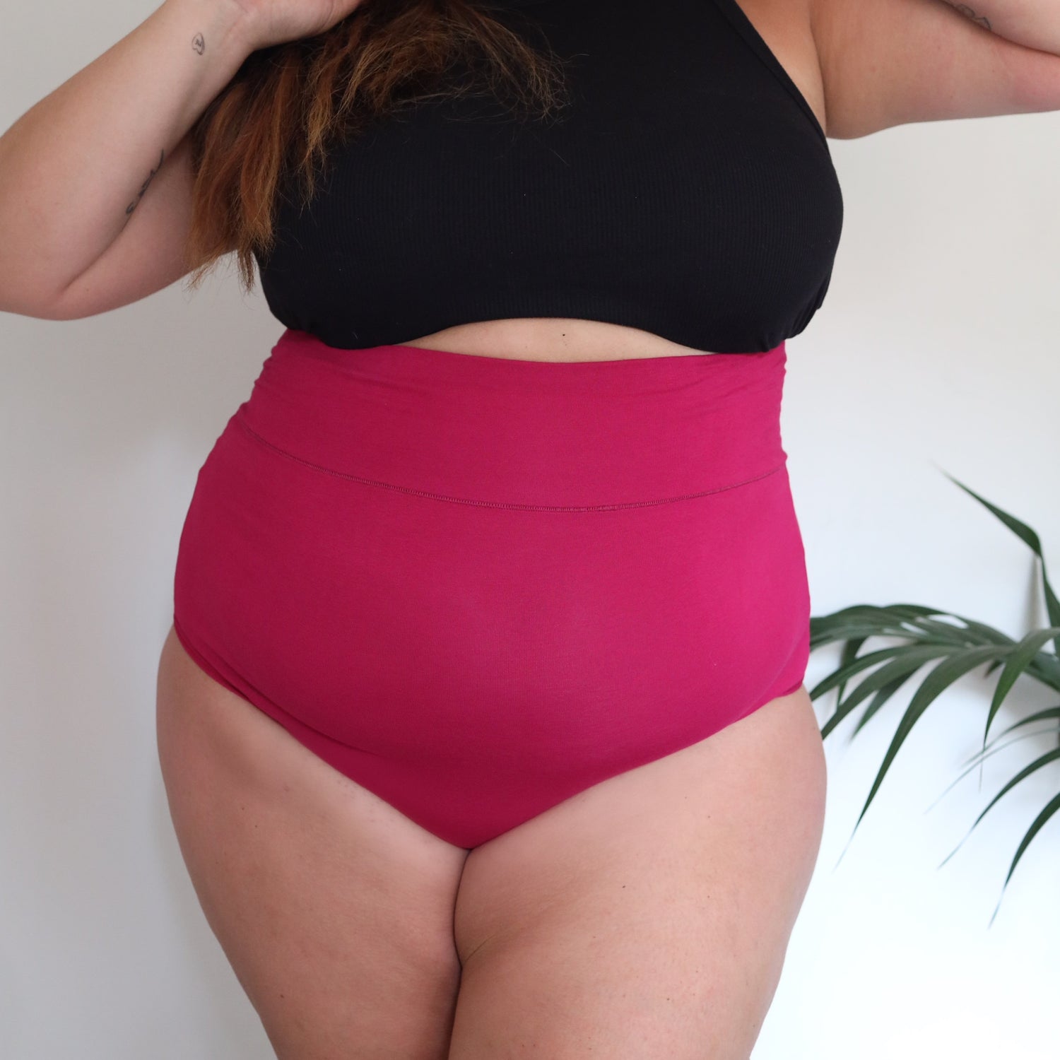 Super High Waist Panties - Raspberry Pie