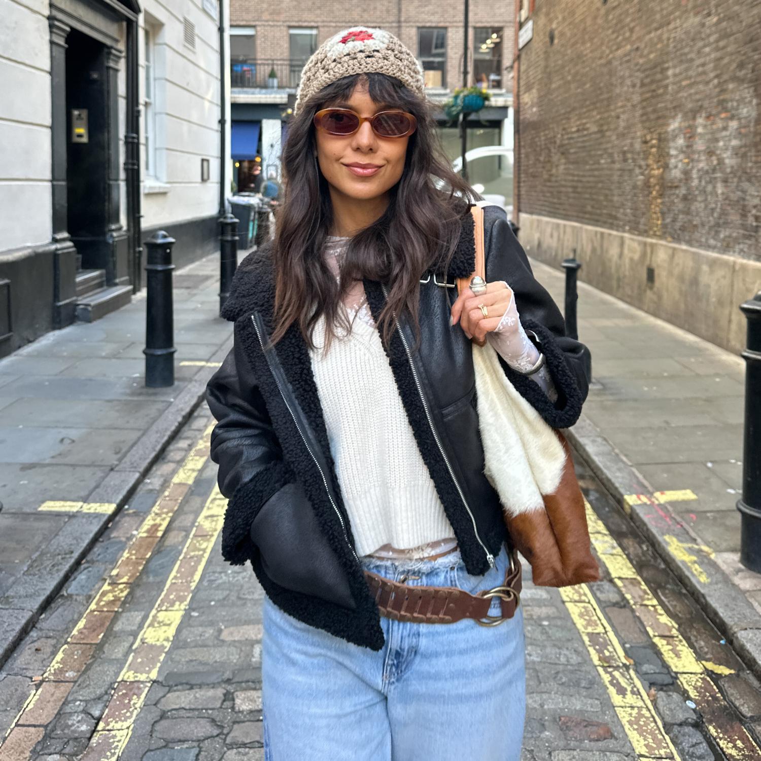 Black Borg Aviator Jacket - Snuggly & Stylish Vegan Suede – Snag