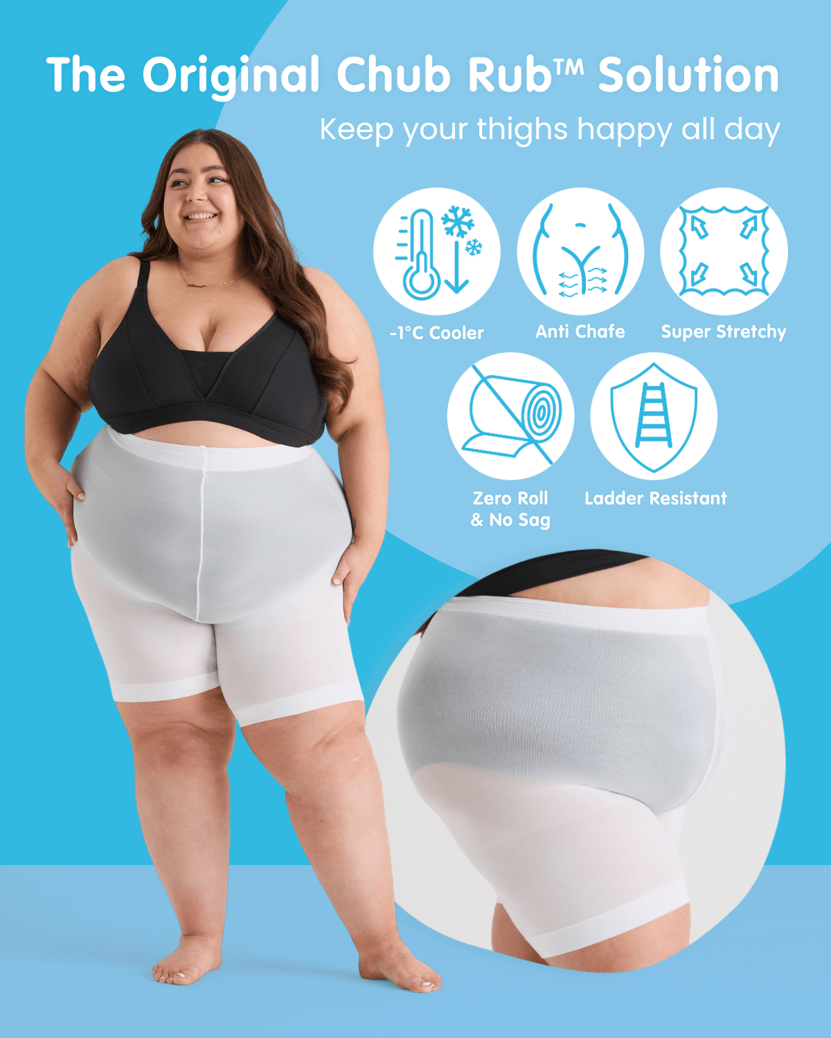 Stay Cool Chub Rub Shorts - Blue Curacao