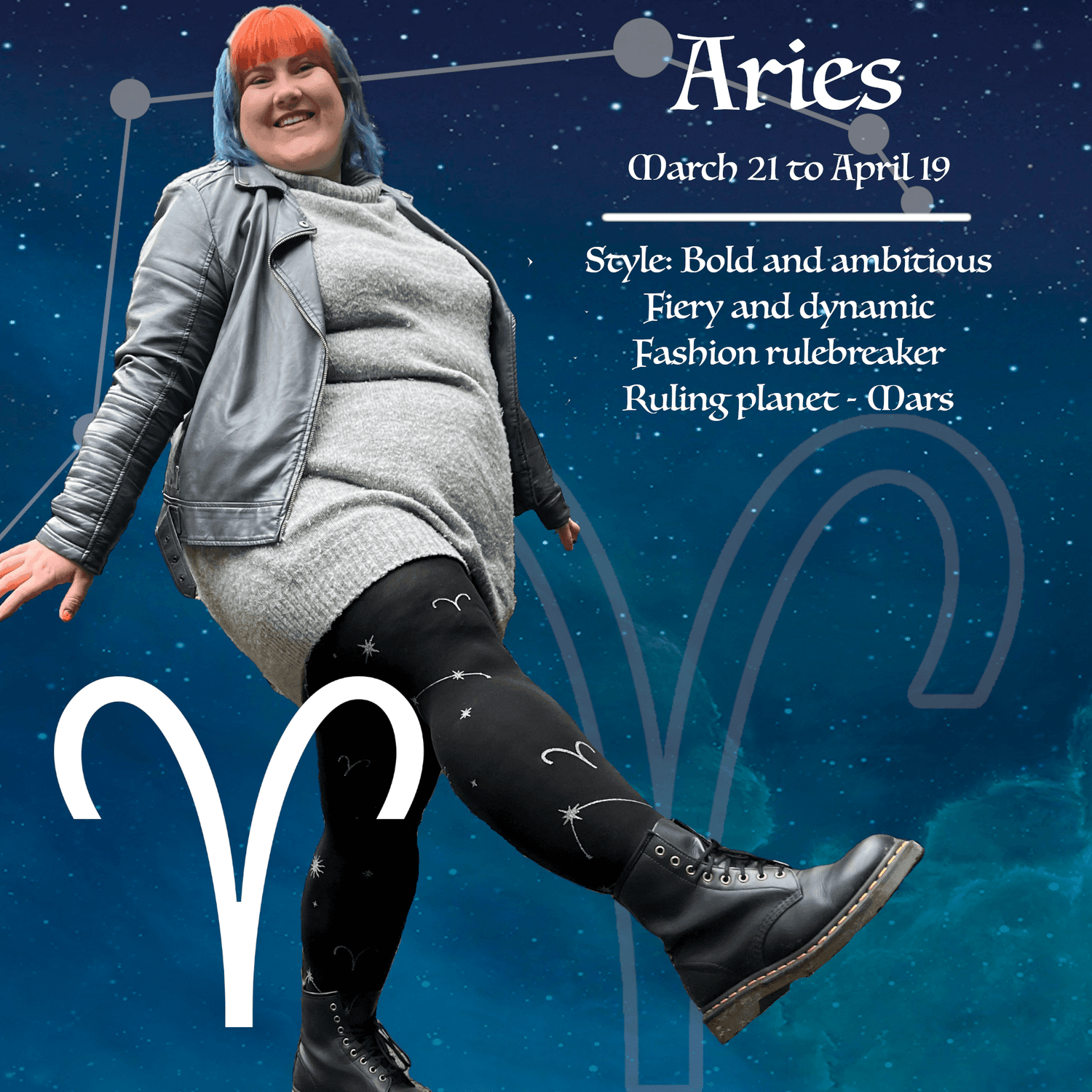 Opaque Zodiac Tights - Aries - Snag Canada