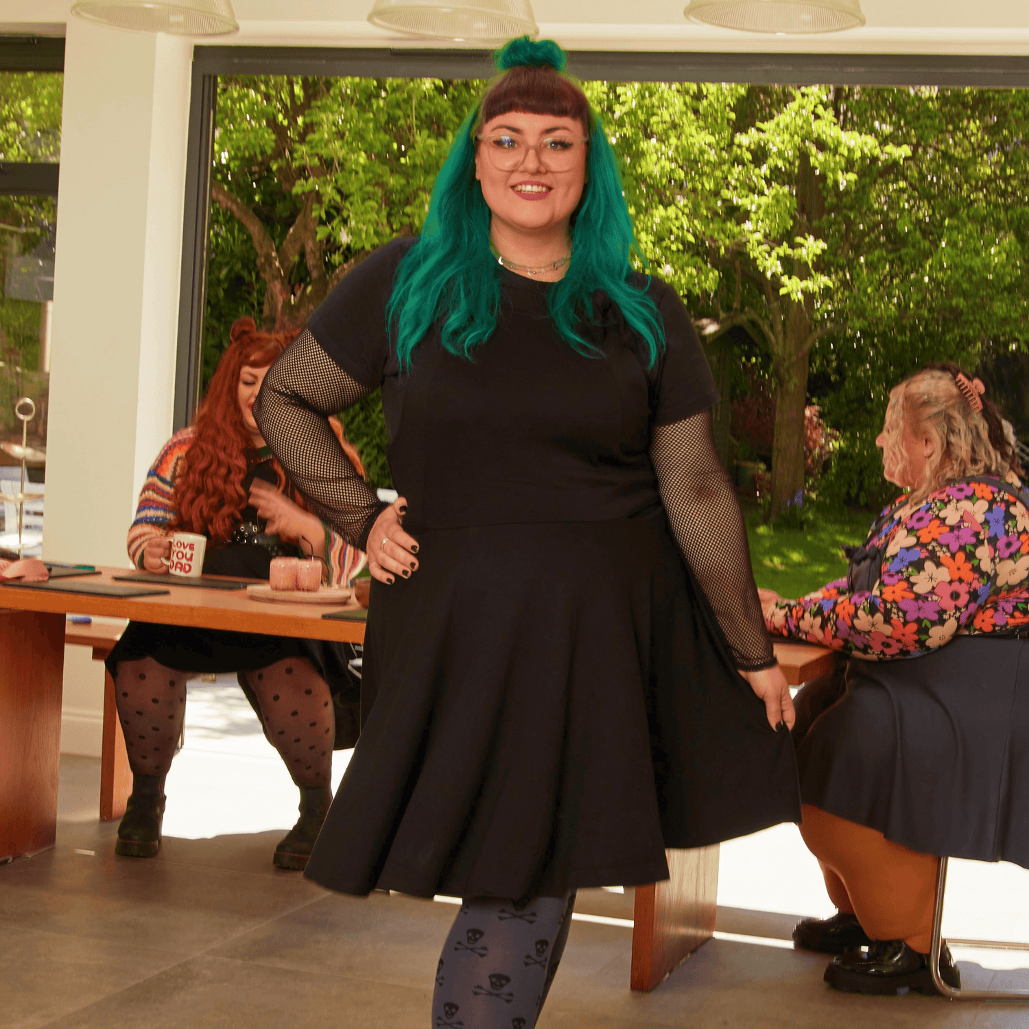 Black pinafore dress plus size hotsell