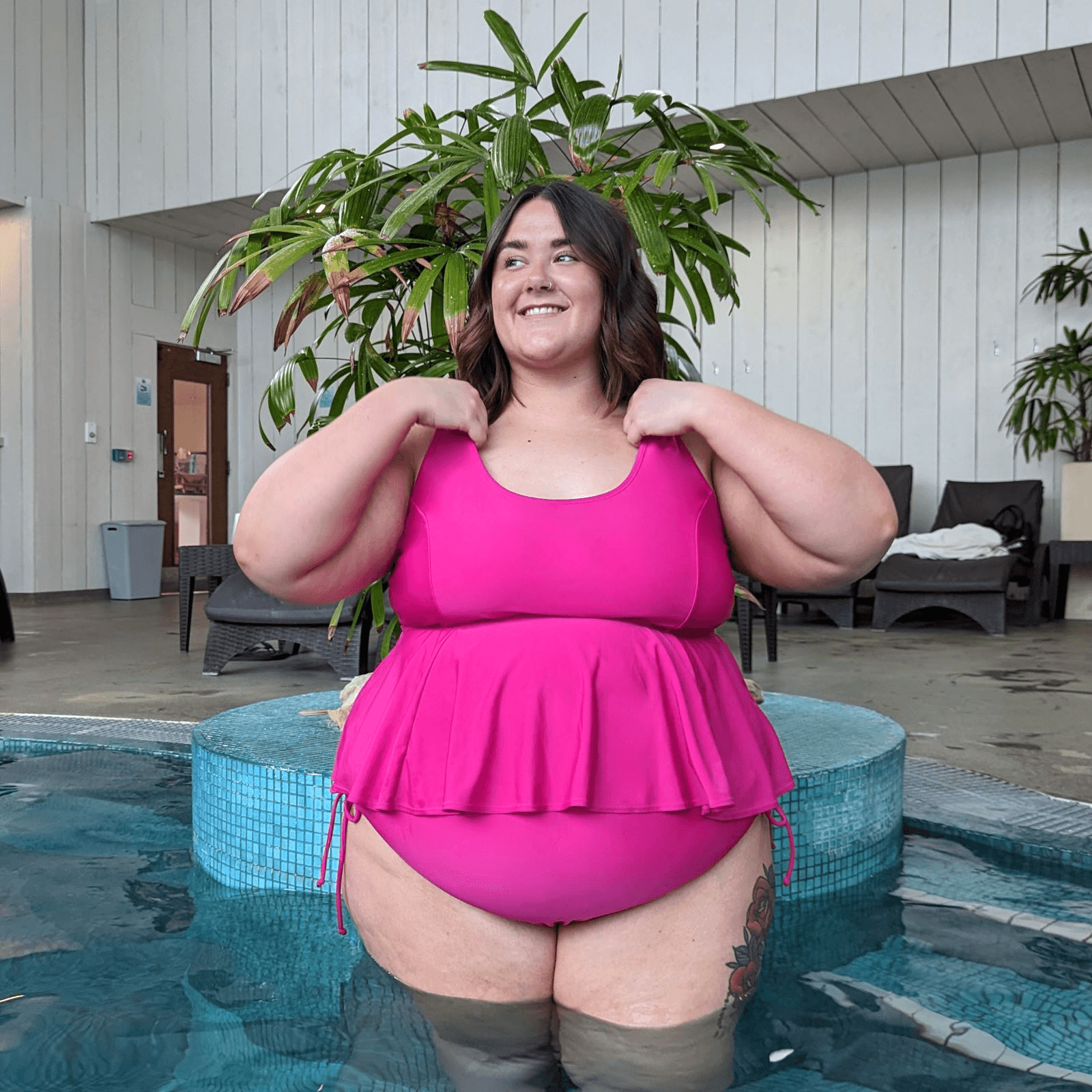Pink bathing 2025 suit top