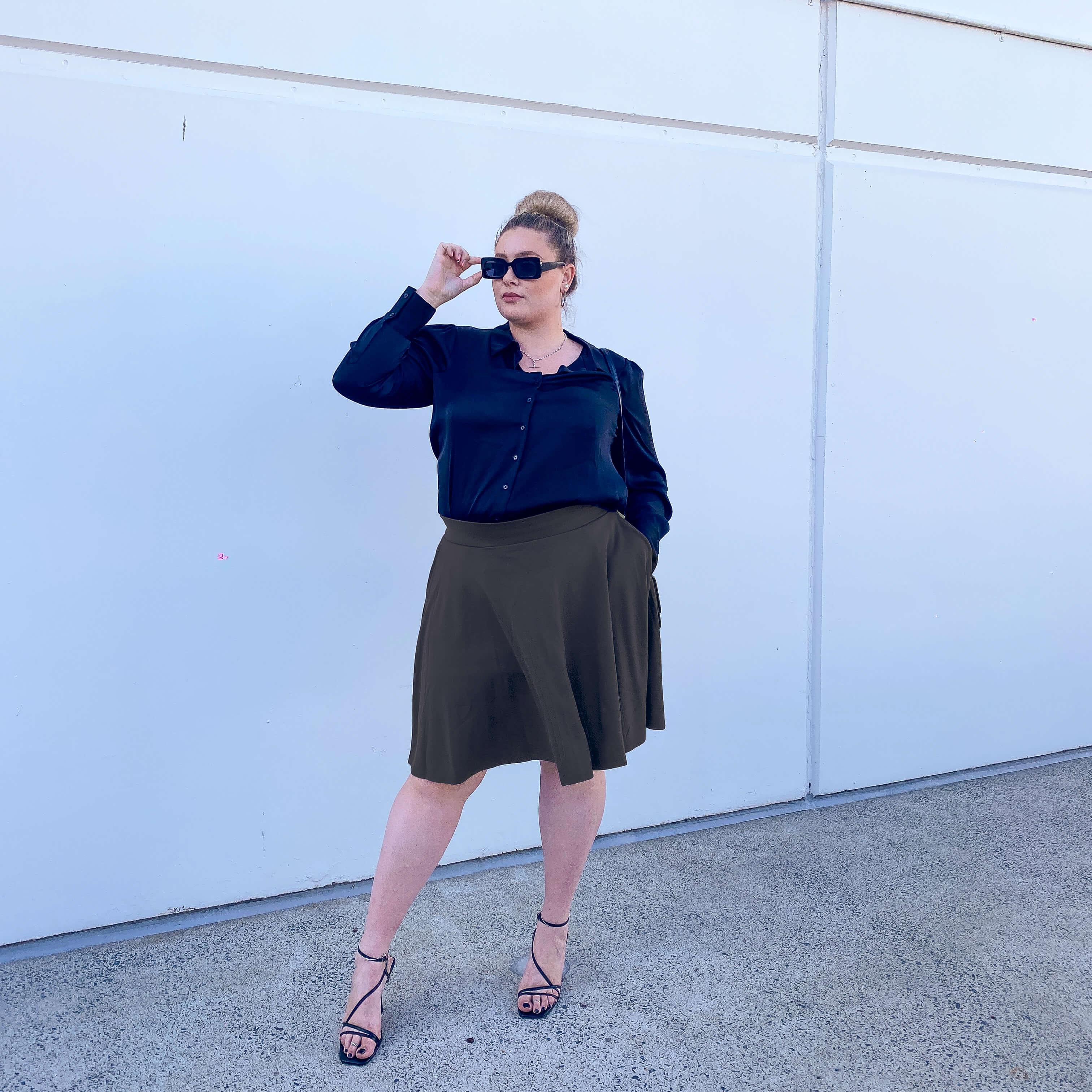 Slate Grey Flare Skirt - Snag – Snag Canada
