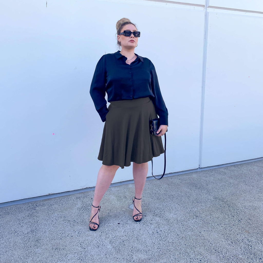 Flare Skirt - Oh My Gosh! - Slate Grey - Snag Canada