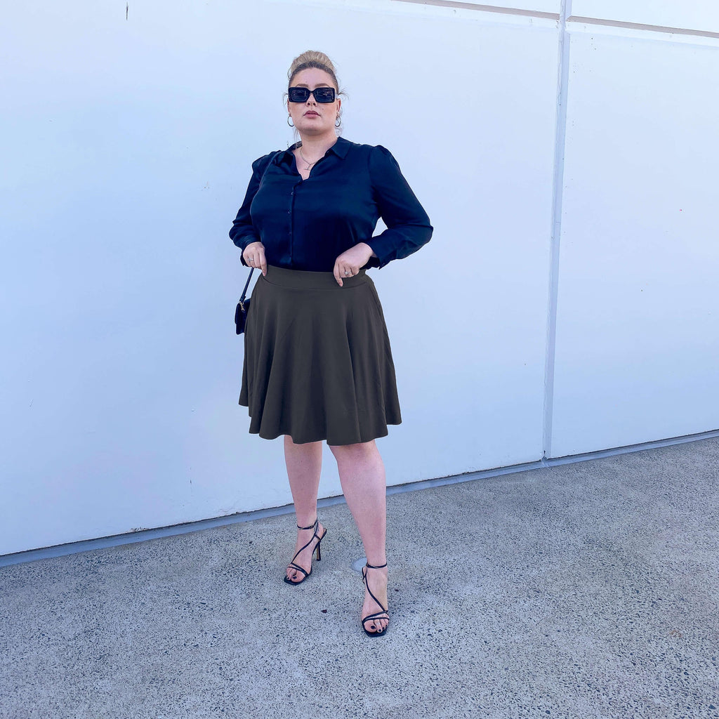 Flare Skirt - Oh My Gosh! - Slate Grey - Snag Canada