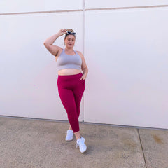 Squat Proof Long Leggings - Raspberry Pie - Snag Canada