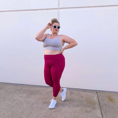 Squat Proof Long Leggings - Raspberry Pie - Snag Canada