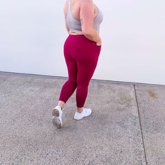 Squat Proof Long Leggings - Raspberry Pie - Snag Canada
