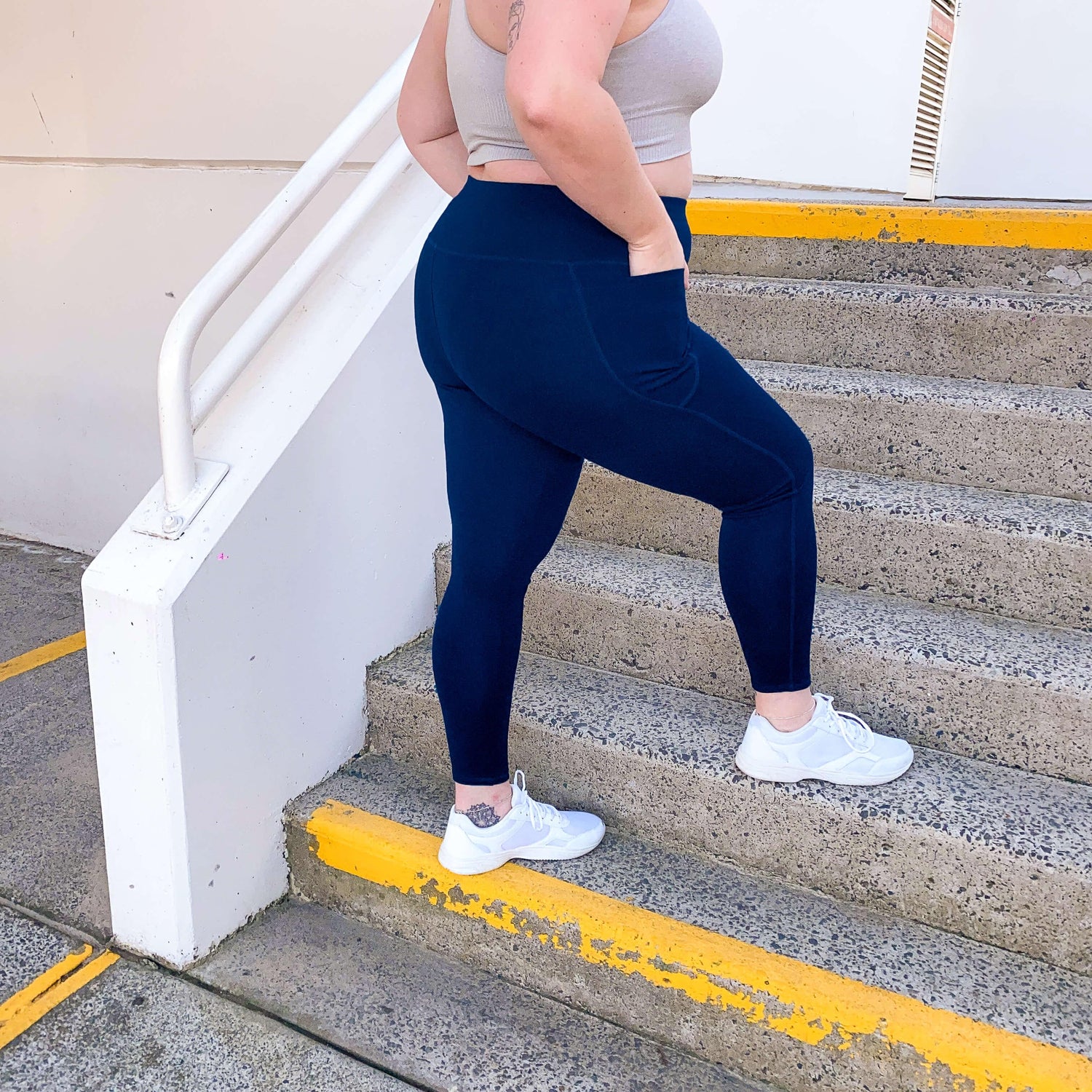 Squat Proof Long Leggings - Navy - Snag Canada