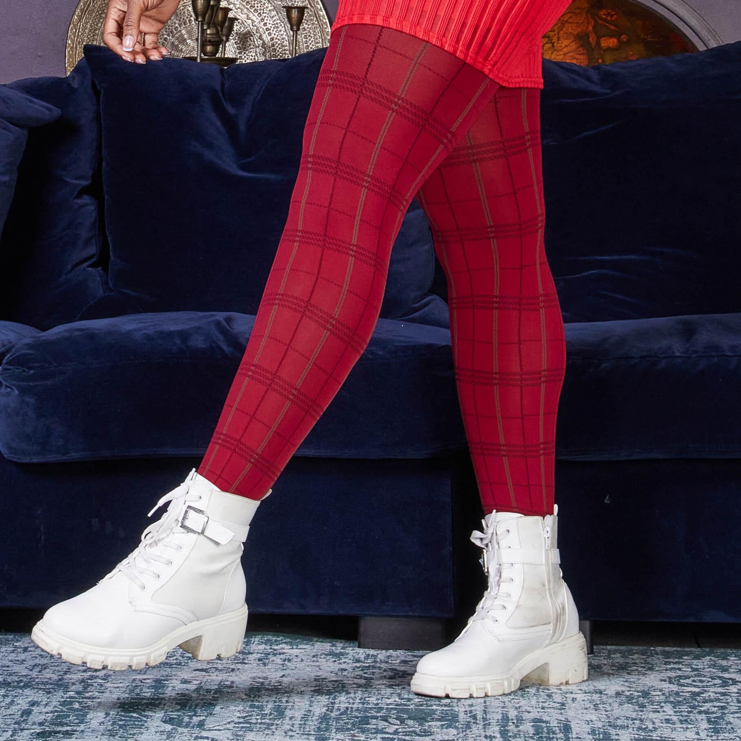 Opaque Plaid Tights - Tatties - Snag Canada