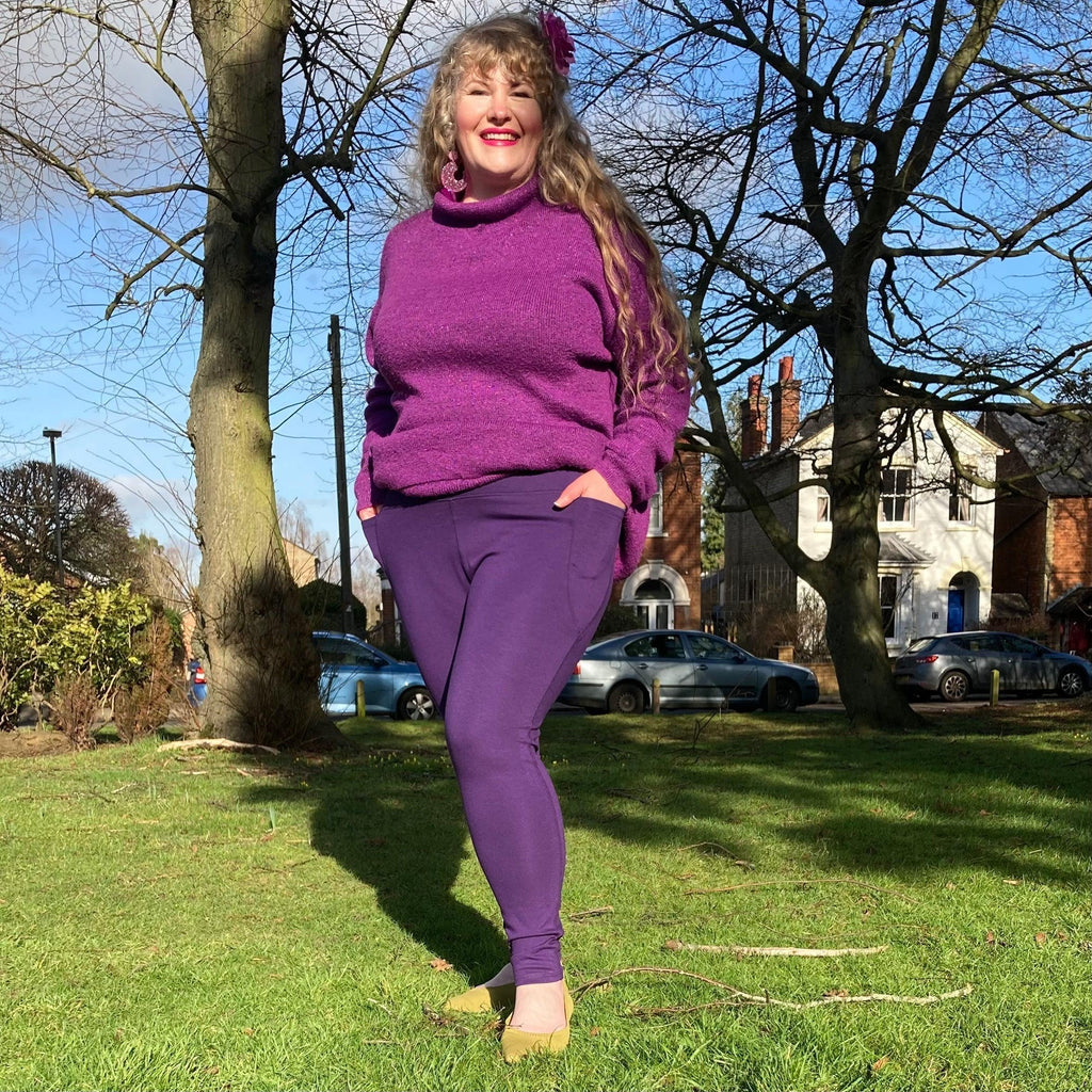 Squat Proof Long Leggings - Suffragette Purple - Snag Canada