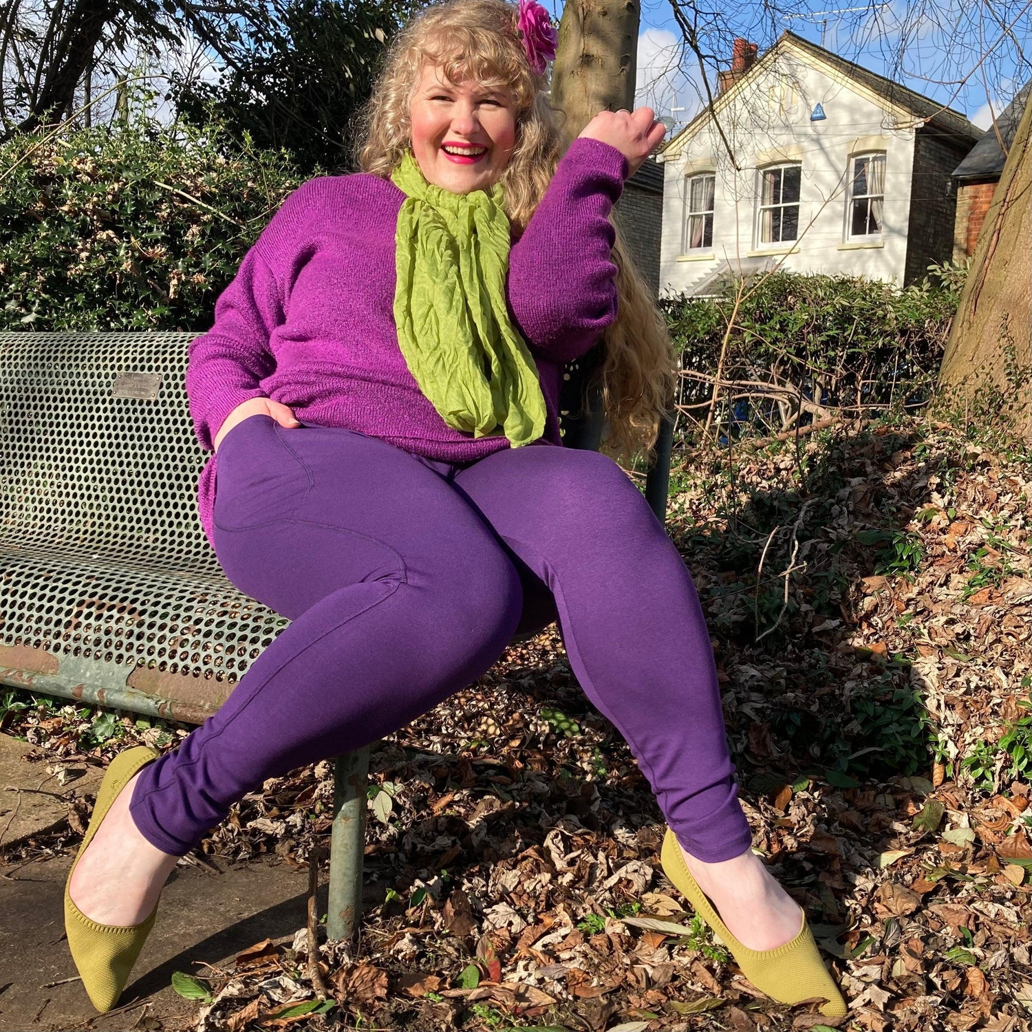 Squat Proof Long Leggings - Suffragette Purple - Snag Canada