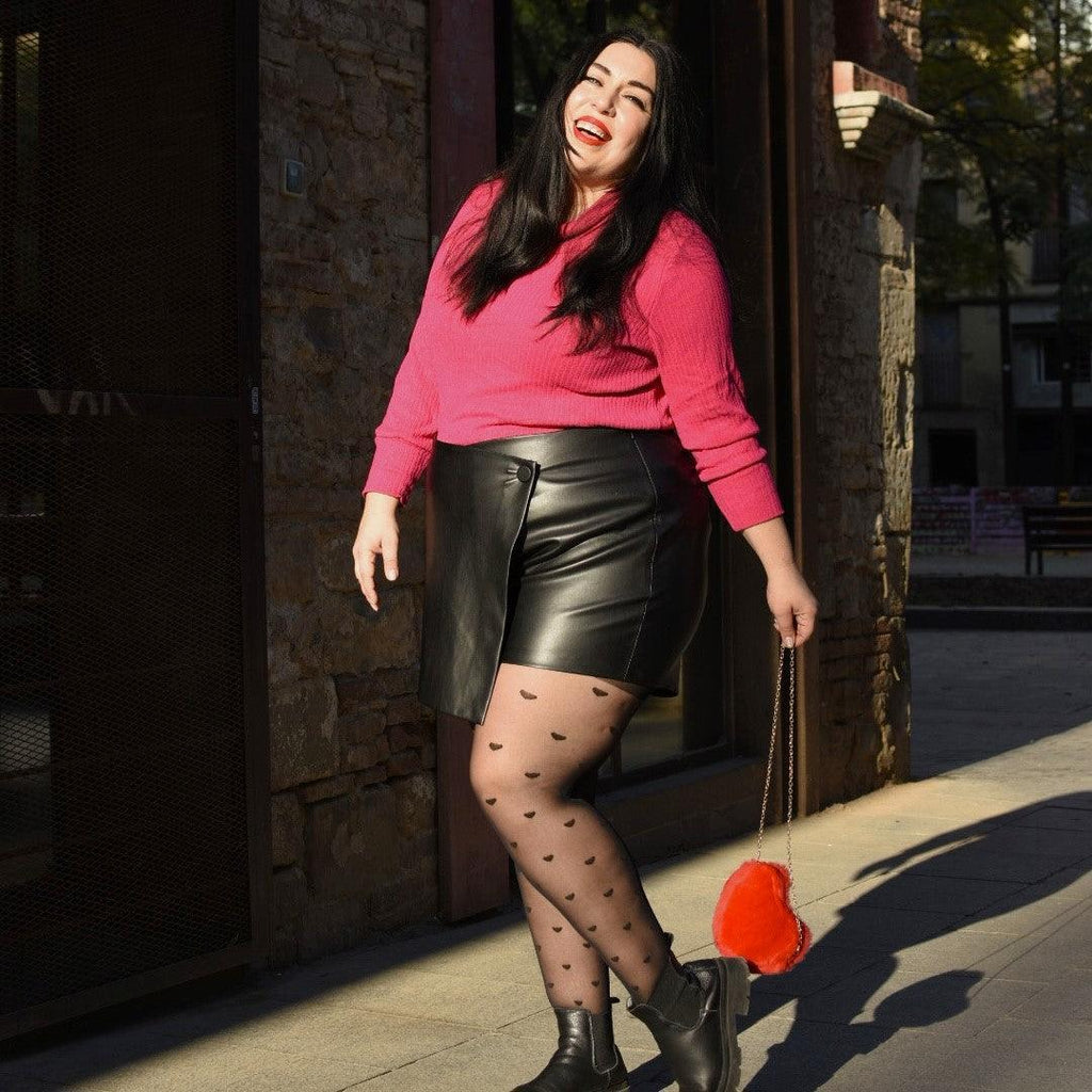 40 Denier Tights - Love Me - Black - Snag