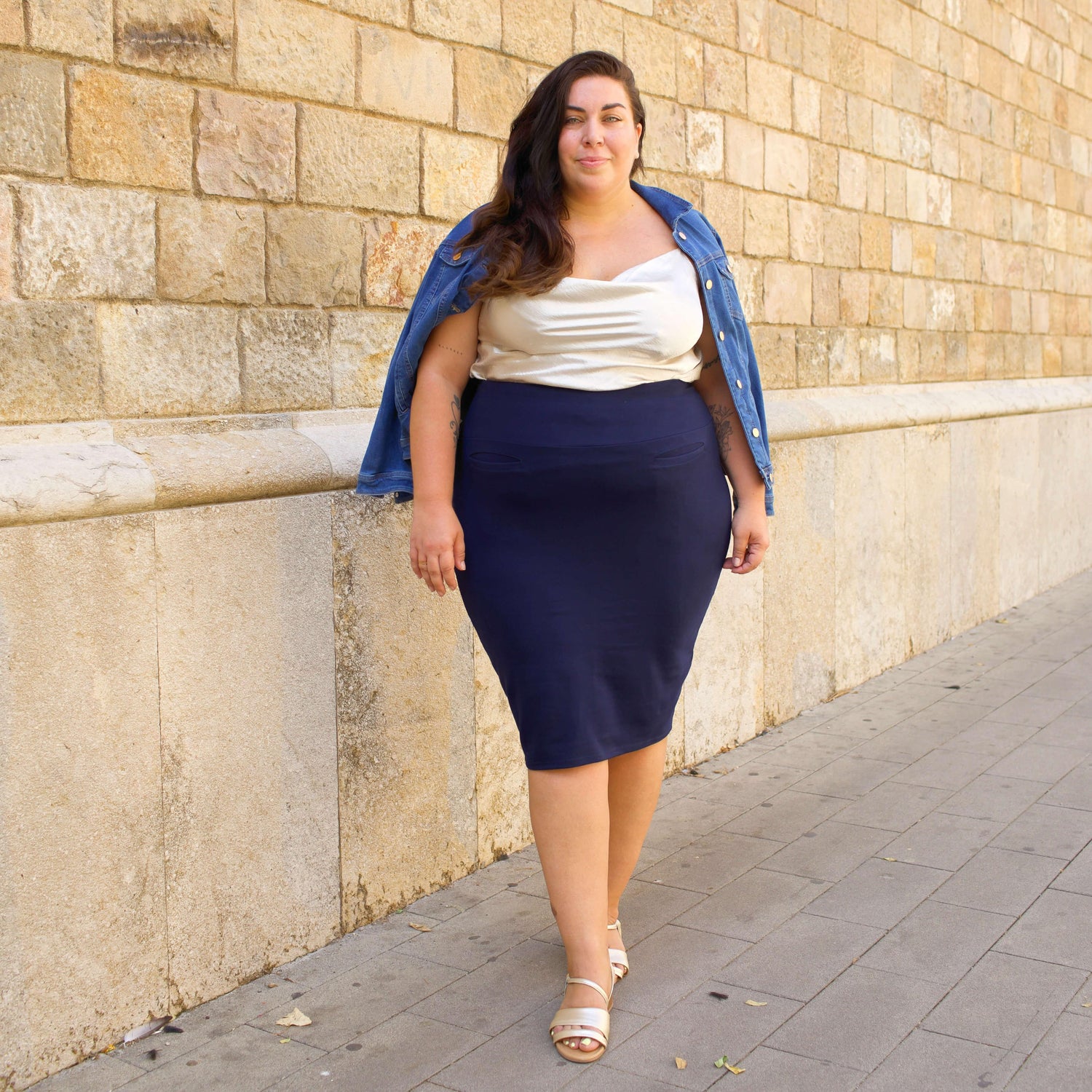 Pencil Skirt - Oh my! - Navy - Snag Canada