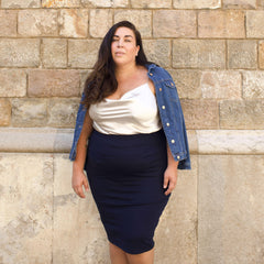 Pencil Skirt - Oh my! - Navy - Snag Canada