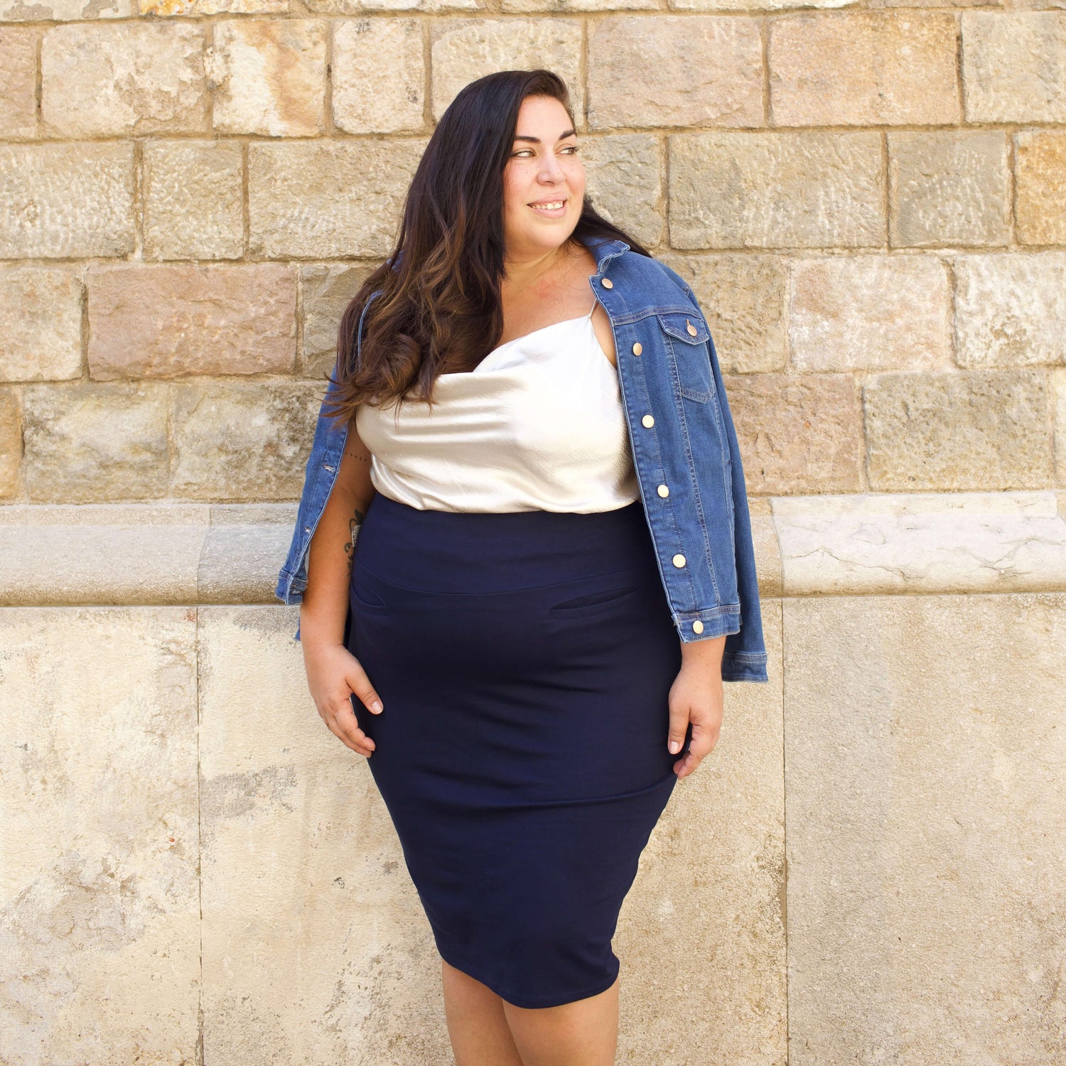 Pencil Skirt - Oh my! - Navy - Snag Canada