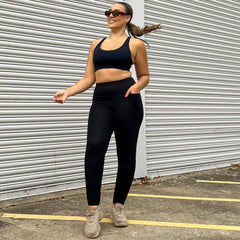 Squat Proof Long Leggings - Black - Snag Canada