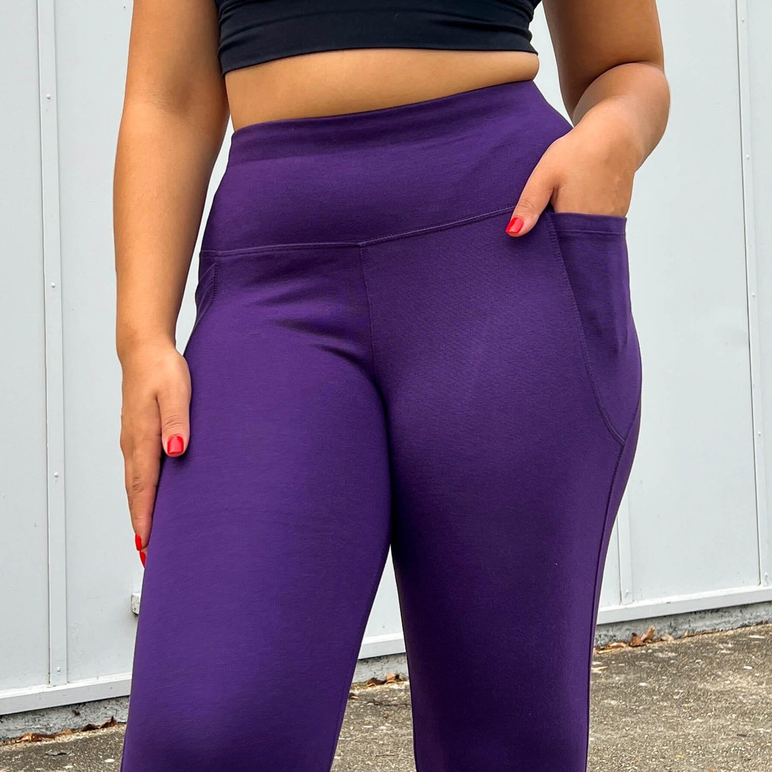 Squat Proof Long Leggings - Suffragette Purple - Snag Canada