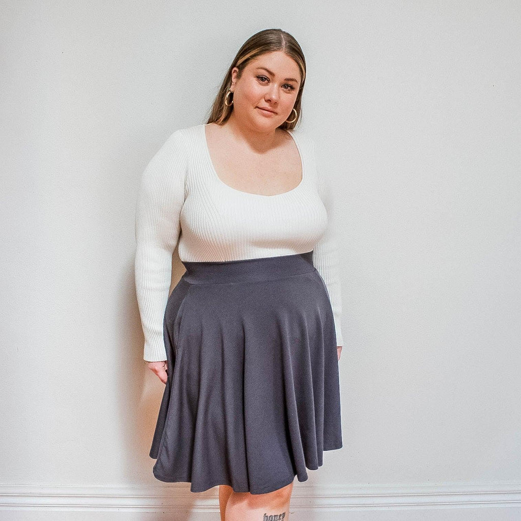 Flare Skirt - Oh My Gosh! - Slate Grey - Snag Canada