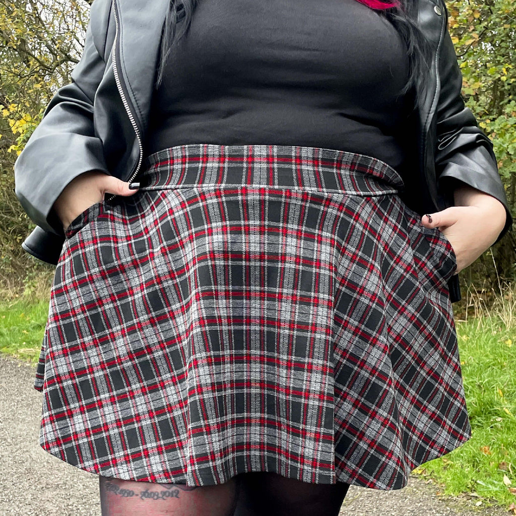 Mini Flare Plaid Skirt - Gosh! - Bonnie - Snag Canada