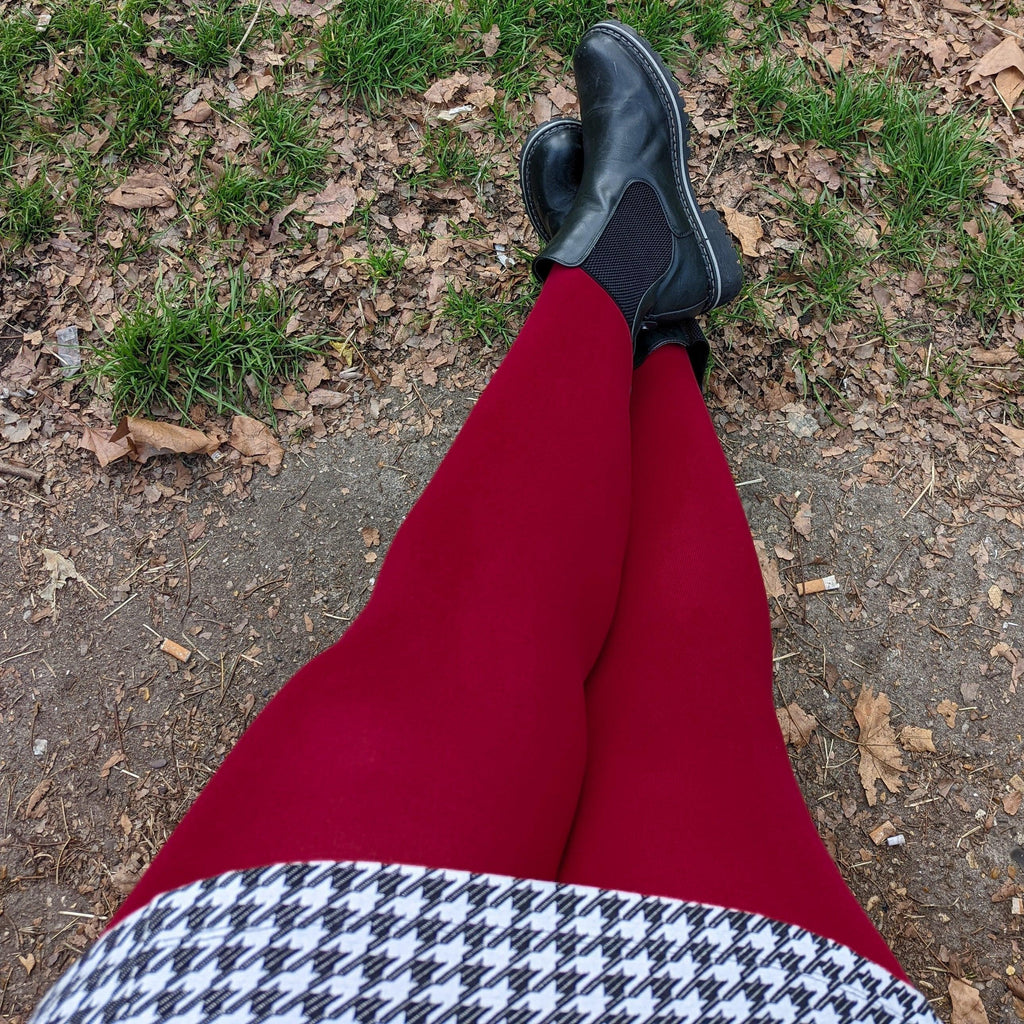 Super Opaque Tights - Blood Red - Snag Canada