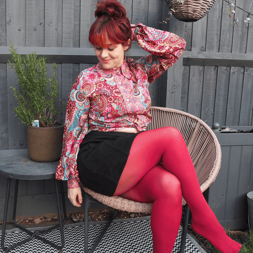 Semi-Opaque Tights - Blood Red - Snag Canada