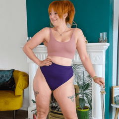 Cheeky High Leg Panties - Suffragette Purple - Snag Canada