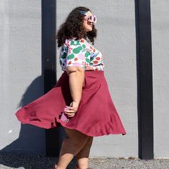 Flare Skirt - Oh My Gosh! - Burgundy - Snag Canada