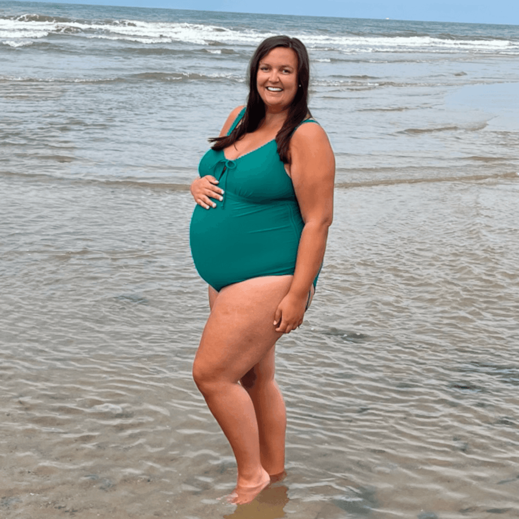 Maternity Swimsuit - That loving feel'in - Teal - Snag Canada