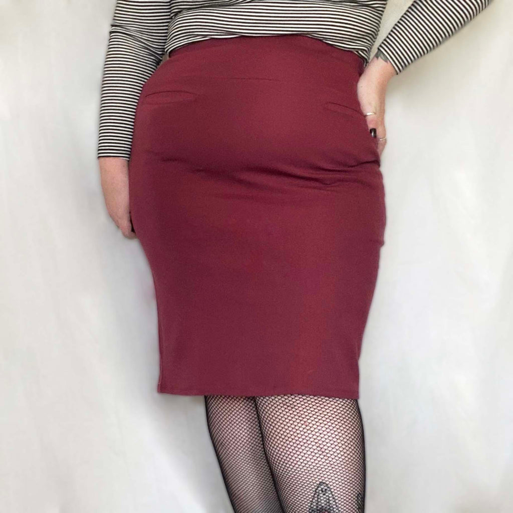 Pencil Skirt - Oh my! - Burgundy - Snag Canada